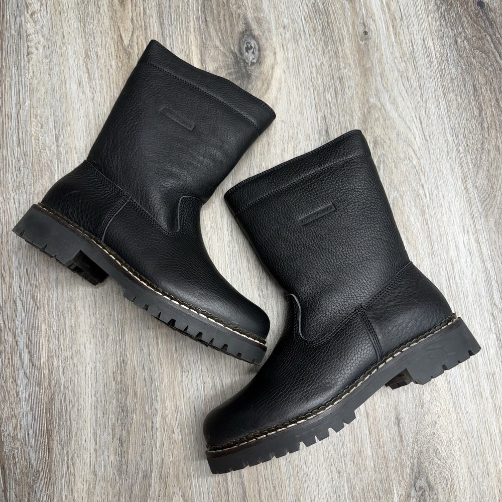 TECNICA Leather Outdoor Boots Mens 9.5 Side Zip Rubber Lug Sole Never Worn